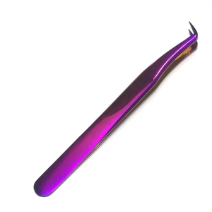 Professionnel renouvelable en acier inoxydable meilleure qualité éventail droit incurvé cils Extensions aiguille nez pince à épiler ensemble - Product Image 6