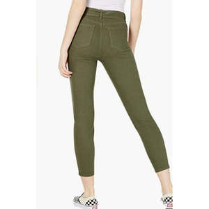 กางเกงยีนส์ทรงขาบานสีเขียวสำหรับผู้หญิง ยี่ห้อ Vanilla Star รุ่น Breathable Denim พร้อมเข็มขัด ไซส์ 13 ทรงหลวมแบบ Pencil Pants มีโลโก้ที่เอว - Product Image 2