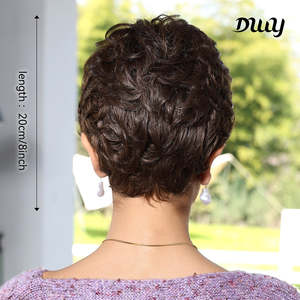 วิกผมสังเคราะห์ Alice-DWY รุ่น Free Part Pixie พร้อมเชือกผูกแบบโปร่งใส สีน้ำตาลเข้ม สำหรับชาวอเมริกันเท่านั้น - Product Image 4