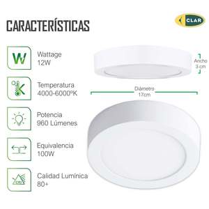 Plafonnier LED rond 12W élégant à encastrer - Product Image 3