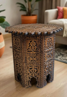 Table basse rétro française en bois massif Design traditionnel moderne côté sculpté petit lit d'angle marocain petit déjeuner meubles de maison