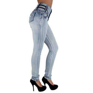 Women's Super-<b>Stretch</b> Mid Waist Skinny Flattering Fit <b>Denim</b> Jegging Solid Color Flat Front Pants Trousers Multiple Sizes Lengths - Product Image 3