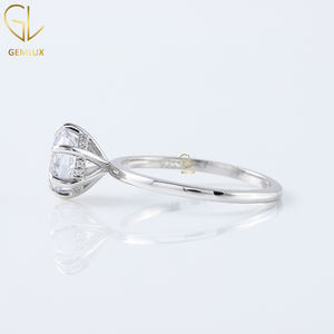 Anillo de compromiso de diamante labgrown de corte redondo de 1.5CT de Diseño de Moda de Venta caliente, anillo de Halo oculto, anillo de oro macizo de 14K - Product Image 5