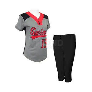 2024 conjuntos de uniformes de béisbol y sóftbol con logotipo personalizado profesional al por mayor transpirable de secado rápido 100% poliéster para mujer de alta calidad - Product Image 5