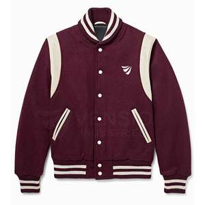 High Quality Custom <b>Men's</b> Long Sleeve Letterman <b>Jacket</b> New Design Casual Wear with Stand Collar High Street Style - Product Image 1