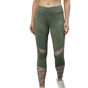 Women High Waist <b>Yoga</b> <b>Leggings</b> Full Length Floral Print Spandex Nylon Four-Way Stretch Elastic Waist <b>Leggings</b> - Product Image 1