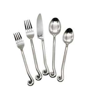 Miroir poli couverts couverts ensemble argent acier inoxydable cuillère fourchette couteau mariage argenterie élégant salle à manger essentiels - Product Image 5