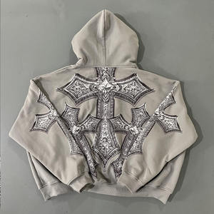 Sweat-shirts à capuche personnalisés de haute qualité 460 GSM, coupe ample, imprimés en DTG, motif uni, mode hip-hop, streetwear pour le sport et les vêtements urbains - Product Image 2