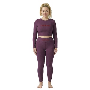 Ensemble deux pièces personnalisé en coton côtelé, tenue décontractée pour femme, ensemble legging à manches longues, collection Lounge 2026 - Product Image 2