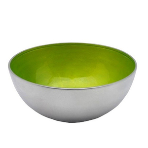 Bol intérieur en laiton plaqué, bol en métal vert émaillé - Product Image 4