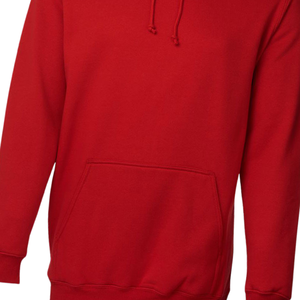 Sudadera con Capucha Roja Unisex, Sudadera con Capucha Lisa de Felpa de Algodón Premium, Ropa de Invierno, Estilo Urbano Informal, Corte Regular, Venta al por Mayor - Product Image 3