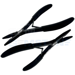 Pince à extensions de cheveux professionnelle GEMSTONE ENTERPRISES de 7 pouces, en acier inoxydable, pour l'installation de micro-anneaux et de nano-anneaux, modèle P-57 - Product Image 2