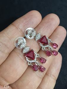 AMERICAN DIAMOND CLASSIC STYLE EARRINGS <b>SET</b> for WEDDINGS FASHIONABLE CLASSIC STYLE EARRINGS <b>SET</b> for WOMEN and <b>GIRLS</b> - Product Image 4