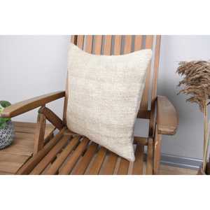 Alfombra de granja de lana Beige de 18x18 pulgadas, diseño rústico, almohada tejida, patrón Vintage, antideslizante, ecológico, extraíble y lavable - Product Image 3