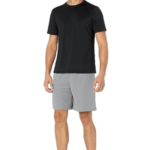 กางเกงขาสั้นสำหรับวิ่งออกกำลังกายในยิมกางเกงขาสั้นผ้าโพลีเอสเตอร์100% แห้งเร็วสีเทาออกแบบโลโก้ได้ตามต้องการ - Product Image 4