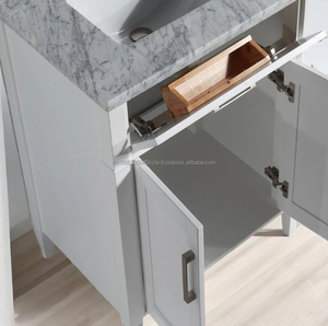 24 Inch Modern Luxury Vanity Mirror Set with Fashional Solo Vanity Set Cabinet Single Sink Mirror Bathroom Vanity Marble Top - Product Image 6