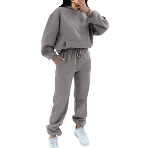 Two-Piece <b>Set</b> Tracksuit Fall Fitness Jogger Pullover Hoodies And Flare Pants Loungewear <b>Set</b> Outfit Full Length Women's <b>Sets</b> - Product Image 5
