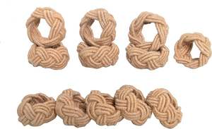 Anneaux de serviette en corde de jute naturelle fantaisie moderne pour la décoration de table dans les mariages et les cadeaux de fête et ensemble de 12 pièces - Product Image 5