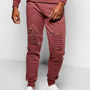 Hot Sale Customized Men's Hooded <b>Distressed</b> Tracksuit Casual Fashion Wear for Winter Plus Size Options Solid Pattern Online - Product Image 2
