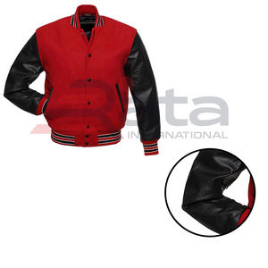 Chaquetas Varsity Personalizadas al por Mayor con Cuello Alto para Equipos de Fútbol Americano, Logos de Chenille, Estilo Urbano, 100% Lana, Impermeables para Invierno - Product Image 5