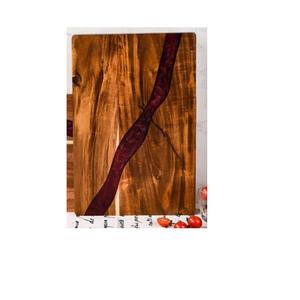 เขียงไม้มะม่วงเคลือบเรซิ่นดีไซน์พิเศษ สำหรับหั่นพิซซ่า ของใช้ในครัวแบบสั่งทำได้ - Product Image 1