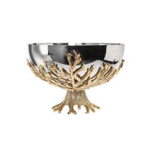 Handmade Steel <b>Decorative</b> <b>Bowl</b> <b>Gold</b> Polished Stand Hammered Brass Food Serving <b>Bowls</b> With Stand for at Best Price - Product Image 1