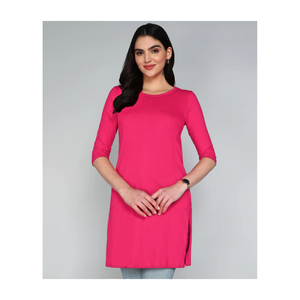 Blusa Larga de Algodón Lisa para Mujer, Elegante, Suave, Transpirable, Perfecta para Uso Diario Informal o Laboral - Product Image 2