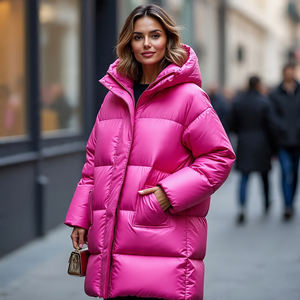 แจ็กเก็ตบุนวมปักเป้าแบบรูดซิปขึ้นมาใหม่สำหรับผู้หญิงเสื้อคลุมบุนวมนุ่มอุ่นเห็บฤดูหนาว - Product Image 6