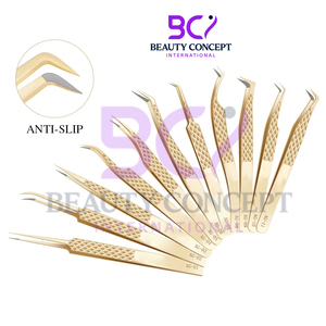 Color dorado Mejor proveedor Salón de belleza Uso Durable Producto ecológico Extensión de pestañas Pinzas injertadas - Product Image 2