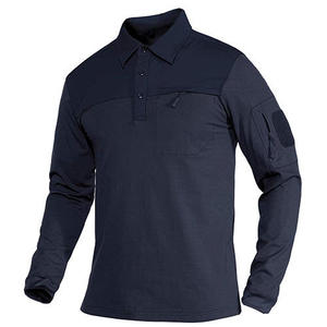 Chemise à manches longues personnalisée pour homme, respirante, légère, en polyester/coton, pour le travail, la sécurité, le paintball, avec fermeture éclair brodée - Product Image 1