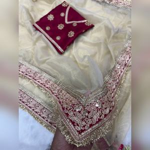 Sari indien prêt-à-porter pour femmes, best-seller, avec blouse cousue, sequins et travail de dori, en gros et à bas prix - Product Image 4