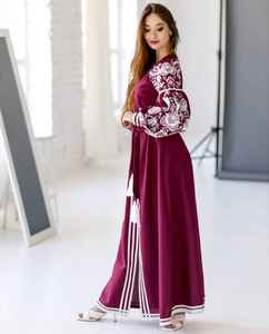 Robe longue brodée à manches longues pour femmes, vente en gros, mode Ukraine, 2022 - Product Image 3