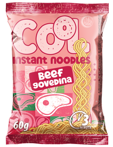 บะหมี่กึ่งสำเร็จรูปรสเนื้อวัว คูล อินสแตนท์ บล็อกเดี่ยว 60 กรัม ปรุงสุกใน 3 นาที ฮาลาล/โคเชอร์ ไขมัน 18% 12 ซอง - Product Image 1