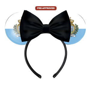 Diadema Personalizada Hecha a Medida con Diseño de Orejas de Ratón, Concepto de Bandera de San Marino H.E.R. (Pre-Aprobación) Accesorios - Product Image 1