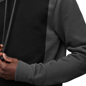 Sudadera con capucha roja extragrande de corte holgado y regular, con franja lateral blanca, estilo moderno, bordado, bloques de color, teñido liso para invierno, 100% algodón - Product Image 5