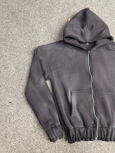 Tendance mode usine taux le plus demandé fermeture éclair à capuche bouffée imprimé 100% coton hiver polaire unisexe sweats à capuche prix pas cher - Product Image 5