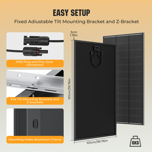 แผงโซลาร์เซลล์แบบแข็ง Rvpozwer ประสิทธิภาพสูง 22% แบบฮาล์ฟเซลล์ โมดูลเซลล์แสงอาทิตย์ ปรับแต่งได้ สำหรับตั้งแคมป์กลางแจ้ง พกพาสะดวก รับประกัน 25 ปี - Product Image 2