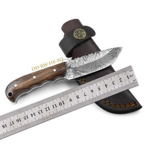 Cuchillo de acero de Damasco hecho a medida, cuchillo de bolsillo de caza hecho a mano de palisandro exótico de 192 capas, cuchillo de cuero inoxidable - Product Image 2