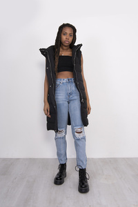 Gilet d'hiver chaud en duvet pour femmes 100% Polyester sans manches Gilet grande taille à vendre - Product Image 3