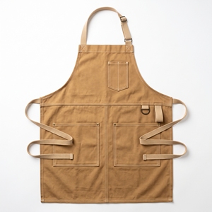 Delantal de Trabajo de Lona Ajustable sin Mangas con Múltiples Bolsillos, Color Albaricoque Marrón, para Cocina y Jardinería - Product Image 5