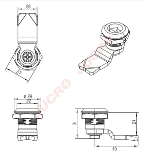 DL705-3S Edelstahl Cam Lock Bus Schrank Schloss Industrial Design Style Möbel Keyless - Product Image 6