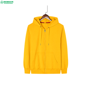 Sweat-shirts unisexes à capuche zippés, nouvelle mode, couleur unie personnalisée, coupe classique, épaules tombantes, 100% coton, séchage rapide - Product Image 5