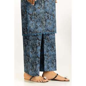 ชุดเซ็ตผ้าฝ้ายพิมพ์ลายสีน้ำเงินสำหรับผู้หญิง ชุดลำลอง 2 ชิ้น สำหรับฤดูใบไม้ผลิ/ฤดูร้อน ไซส์ XS - Product Image 3