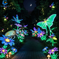 Projet de lanternes de jardin fantastiques à grande échelle, installation d'arche lumineuse géante en forme de fleur pour jardin botanique, parc à thème, complexe hôtelier