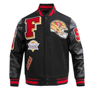 OEM personalizado Vintage Varsity chaqueta de invierno de cuero mangas Escuela universidad béisbol Letterman Varsity chaqueta para los hombres - Product Image 5