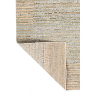 Alfombra Grande de Lana Anudada a Mano Blythe Green AKWL-2014, Diseño Abstracto a Rayas y Diamantes, para el Hogar, Pasillo, Forma Rectangular, Hecha a Mano - Product Image 5