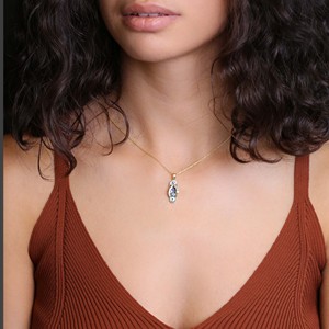 Collier en argent sterling fait main avec pendentif en forme d'œil turc, design estival, pour les occasions de mariage et de fête - Product Image 3