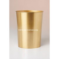 Poubelle de cuisine intelligente en métal doré polonais Poubelle de qualité supérieure en laiton métallique de grande taille pour le salon