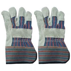 Guantes DE SEGURIDAD DE CUERO dividido de piel de vaca de alta calidad Guantes de soldadura rojos largos Premium de piel de vaca para soldadores - Product Image 5