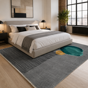 Netline Home <b>Cool</b> Linework Silver Grey Modern Washable <b>Rug</b> - Product Image 4